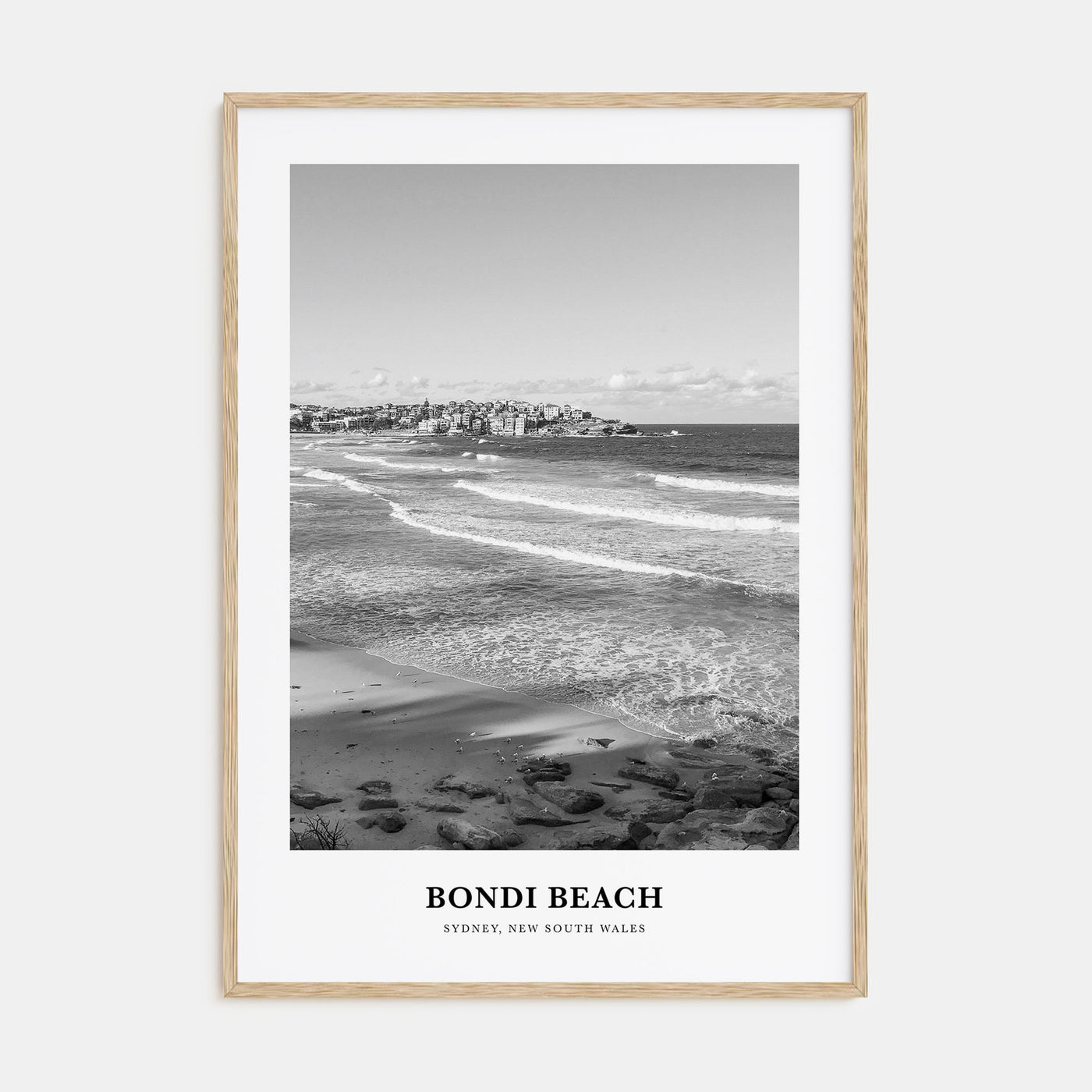Bondi Beach Portrait B&W No 2 Poster