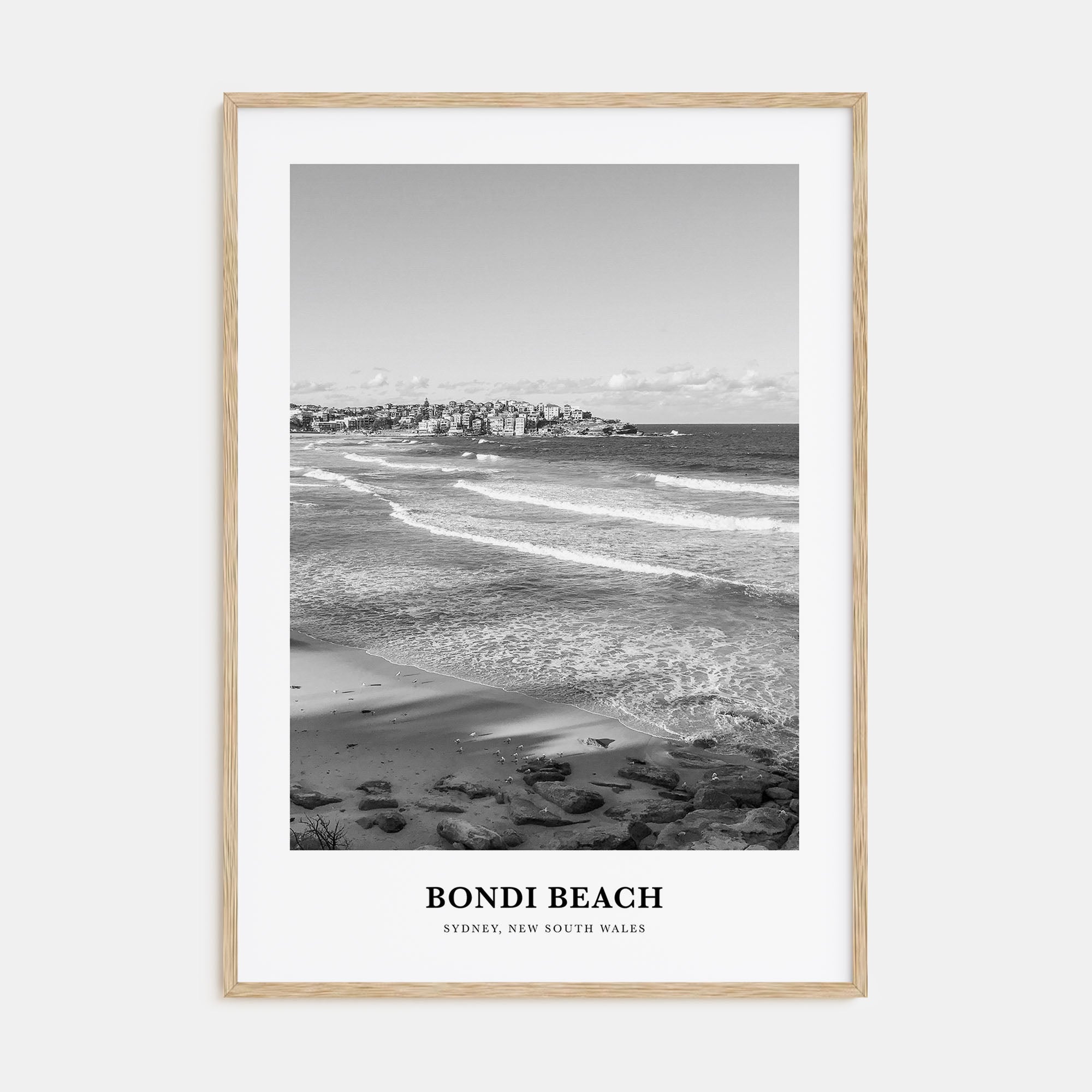 Bondi Beach Portrait B&W No 2 Poster
