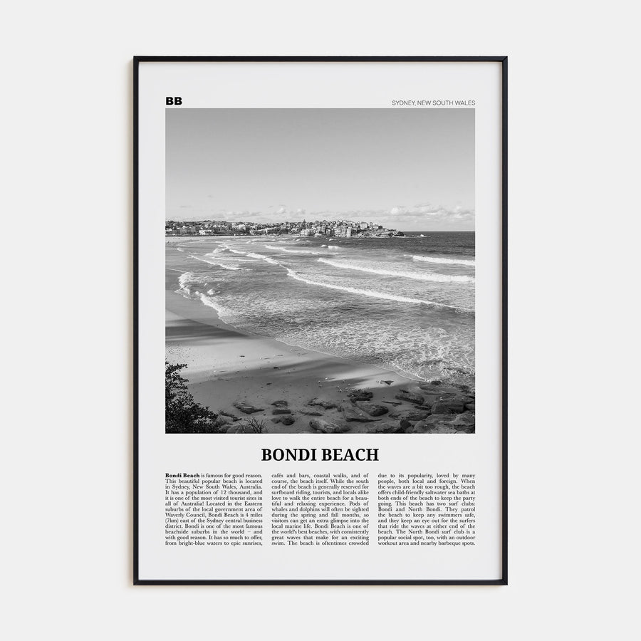 Bondi Beach Travel B&W No 2 Poster