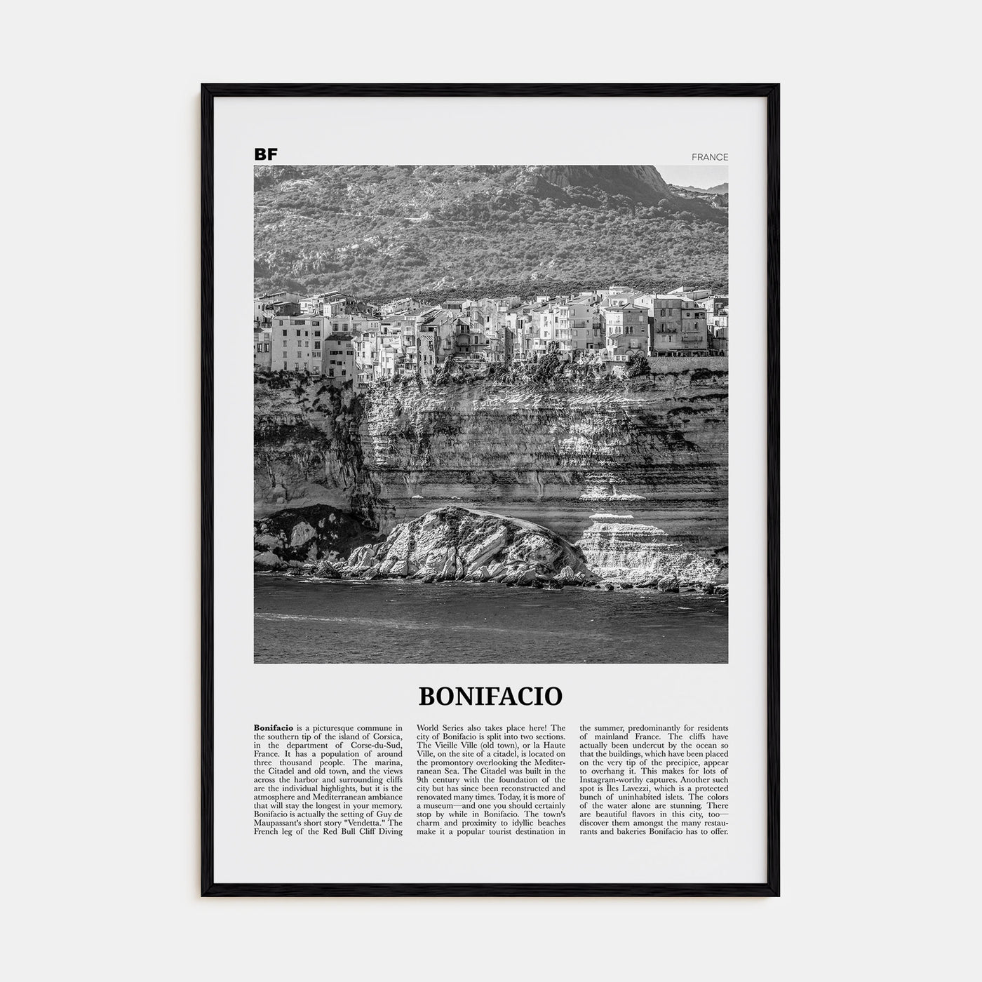 Bonifacio Travel B&W Poster