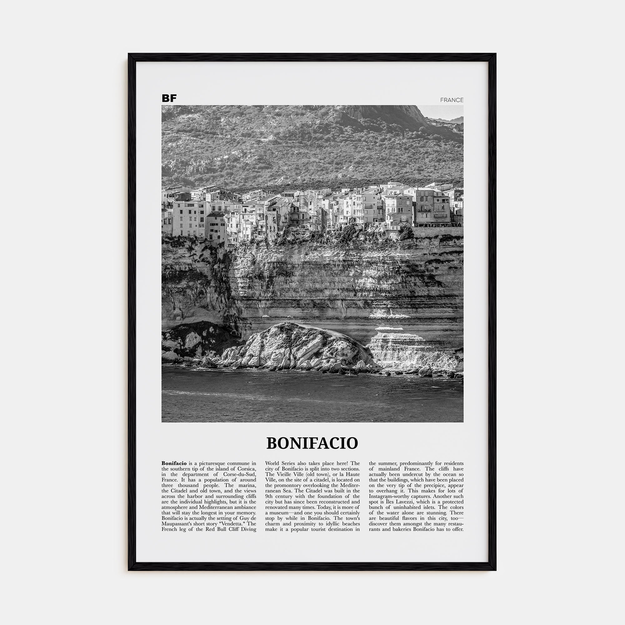 Bonifacio Travel B&W Poster