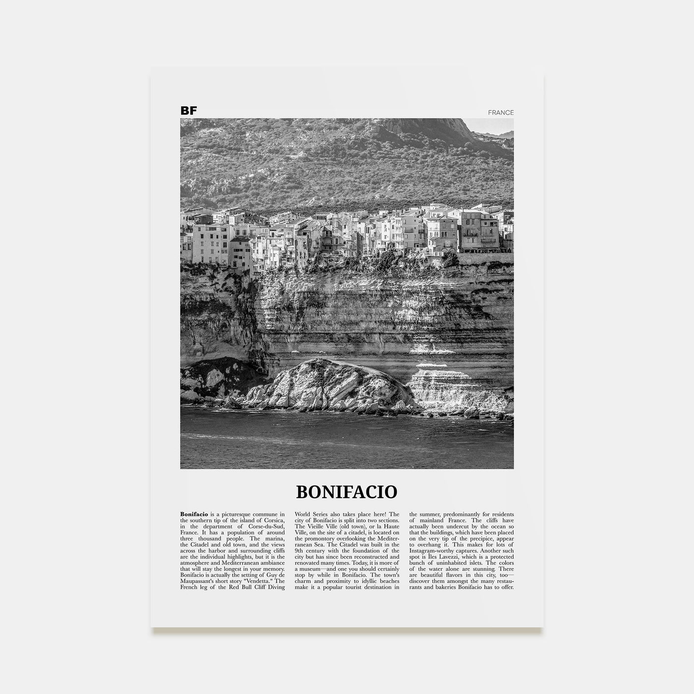 Bonifacio Travel B&W Poster