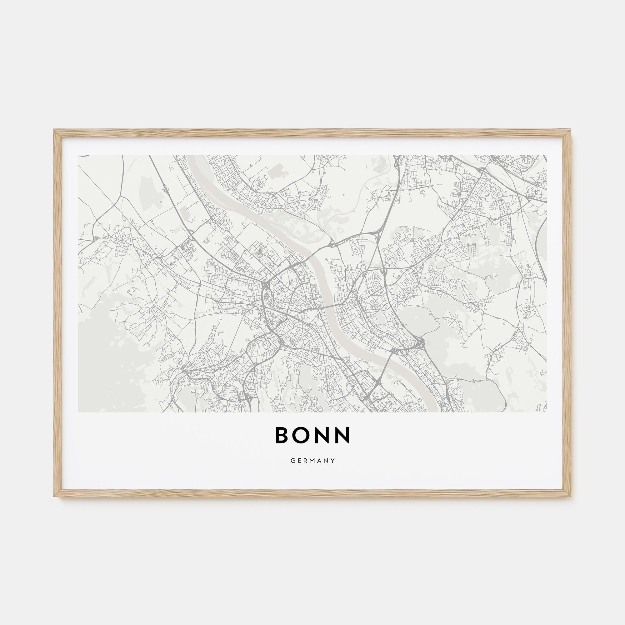 Bonn Map Landscape Poster