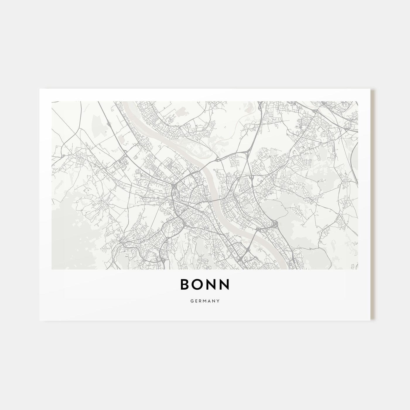 Bonn Map Landscape Poster