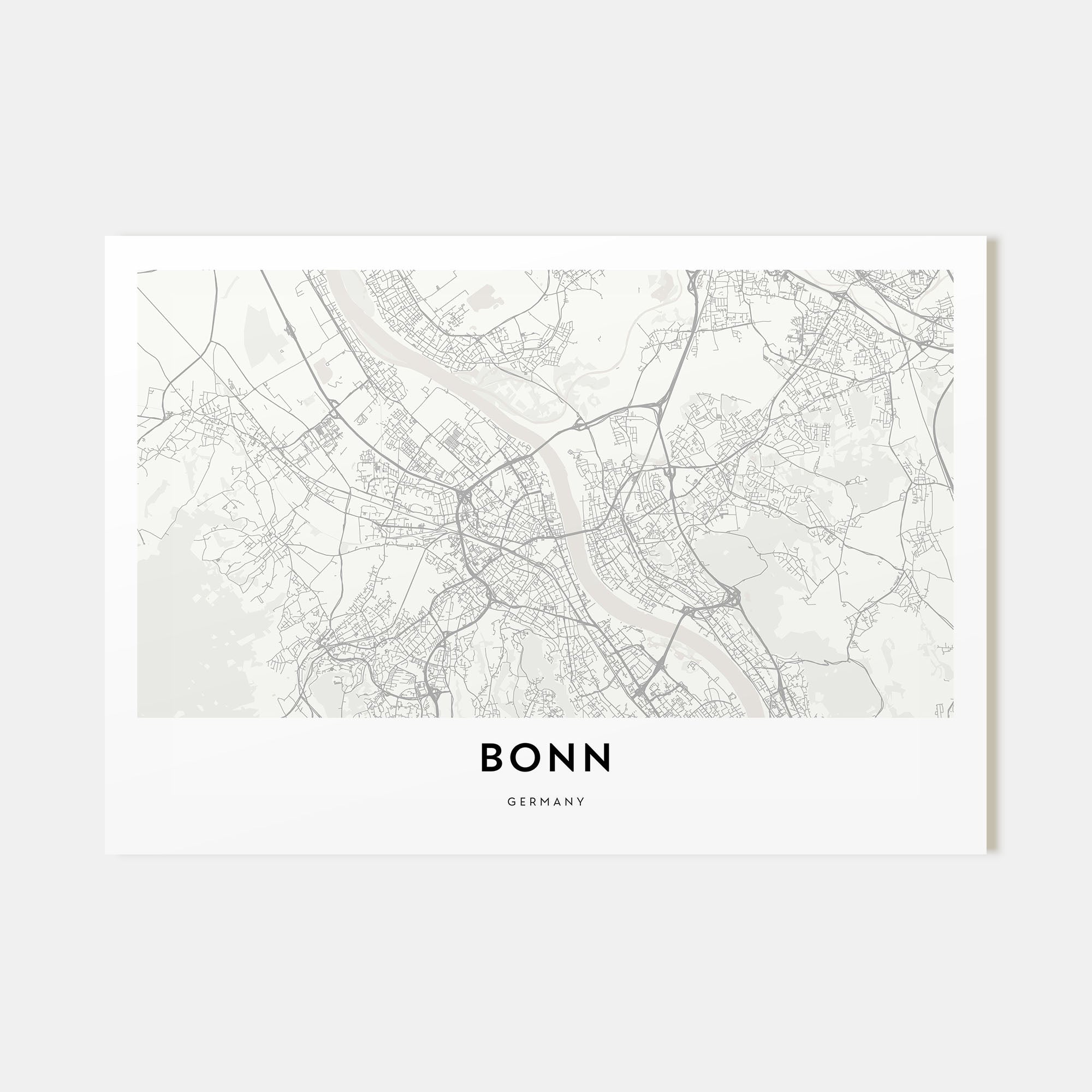 Bonn Map Landscape Poster