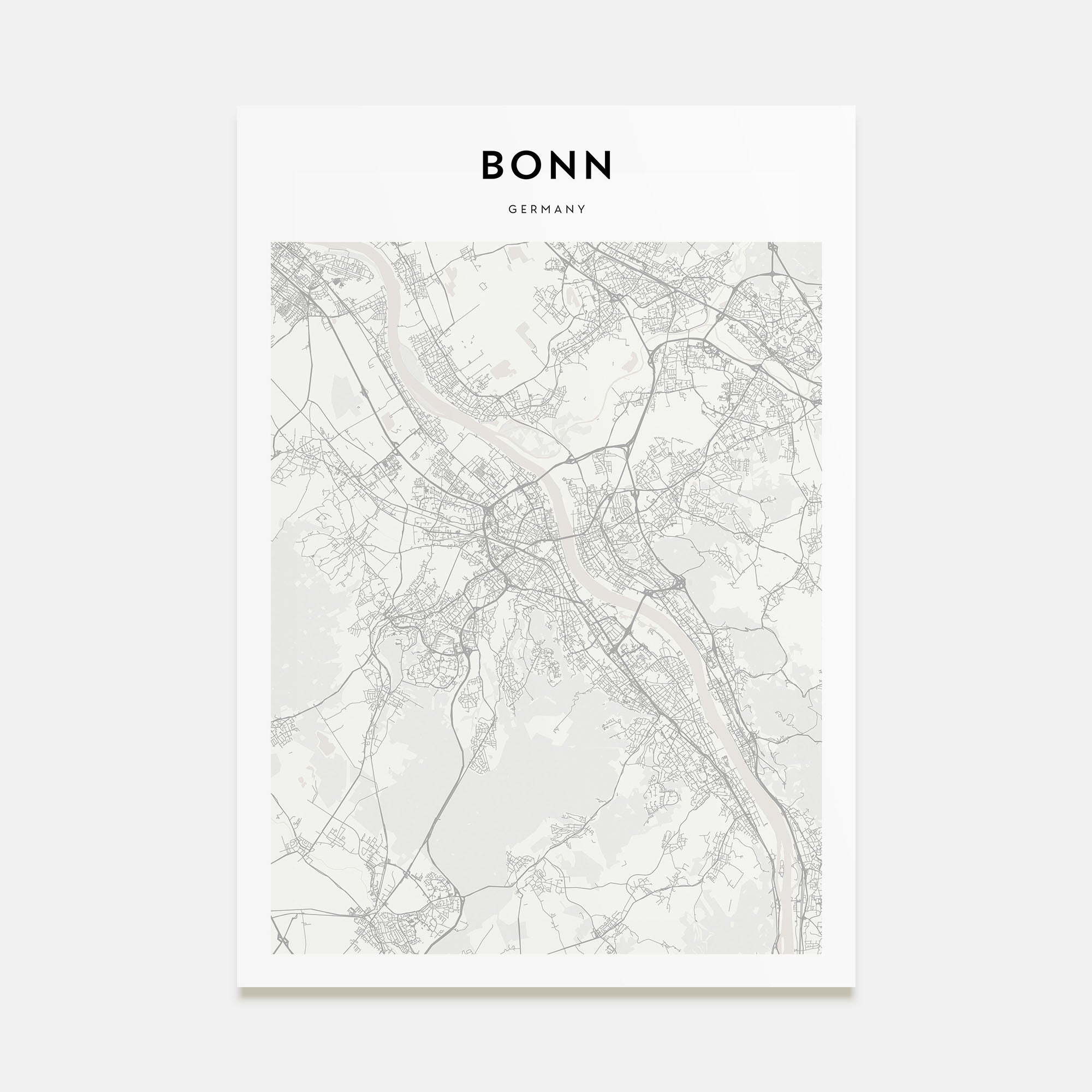 Bonn Map Portrait Poster