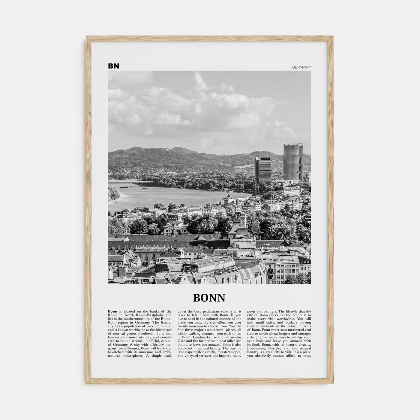 Bonn Travel B&W Poster