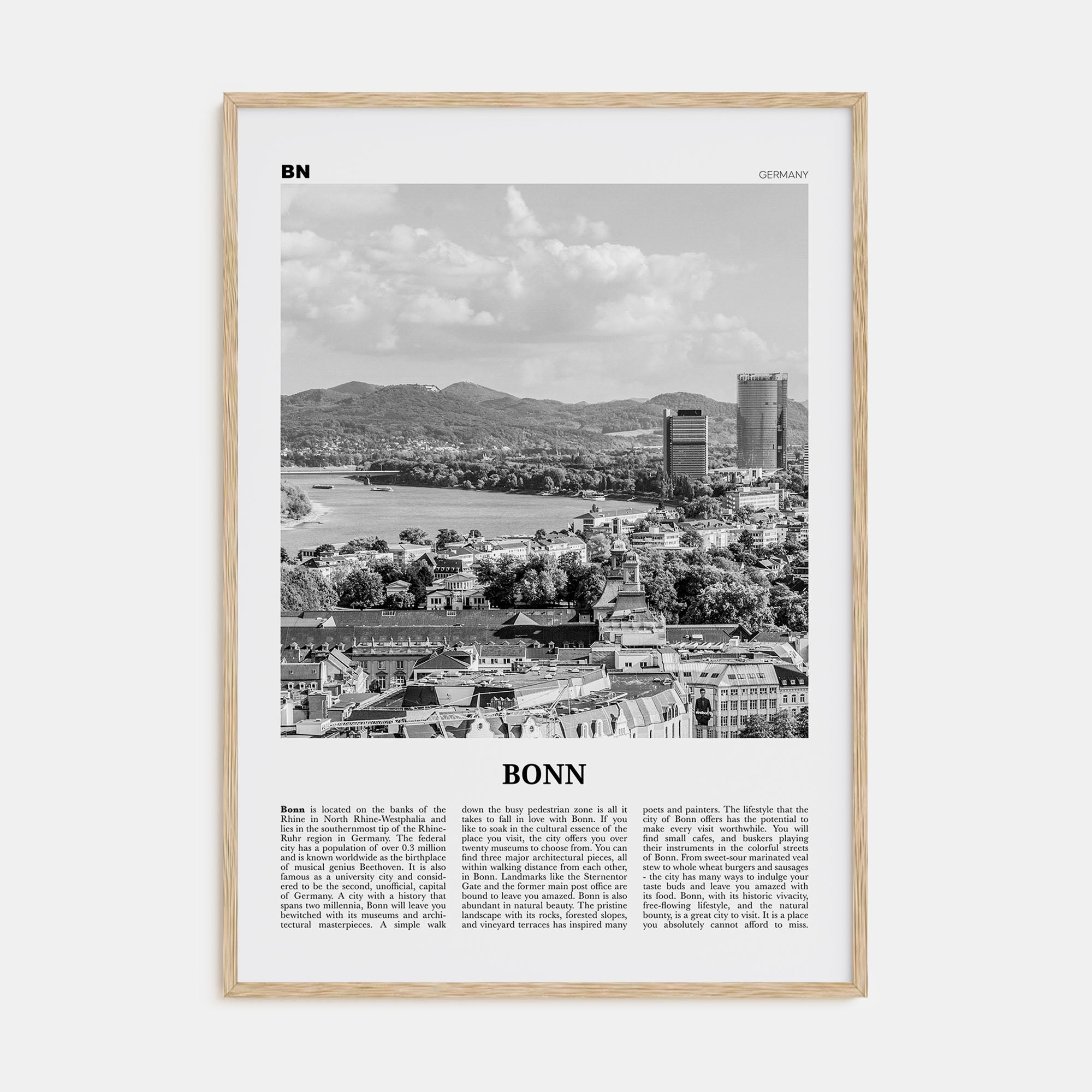 Bonn Travel B&W Poster