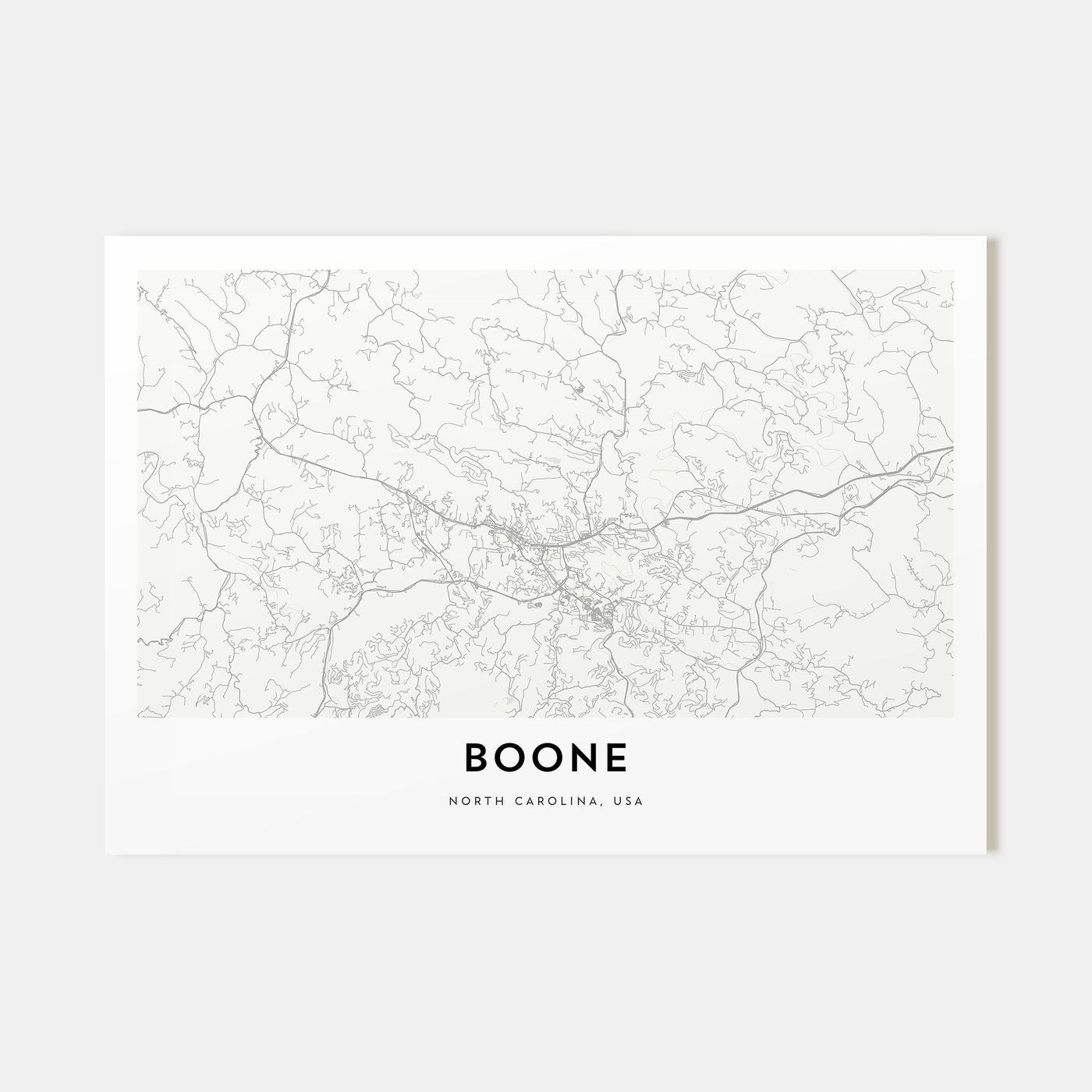 Boone Map Landscape Poster