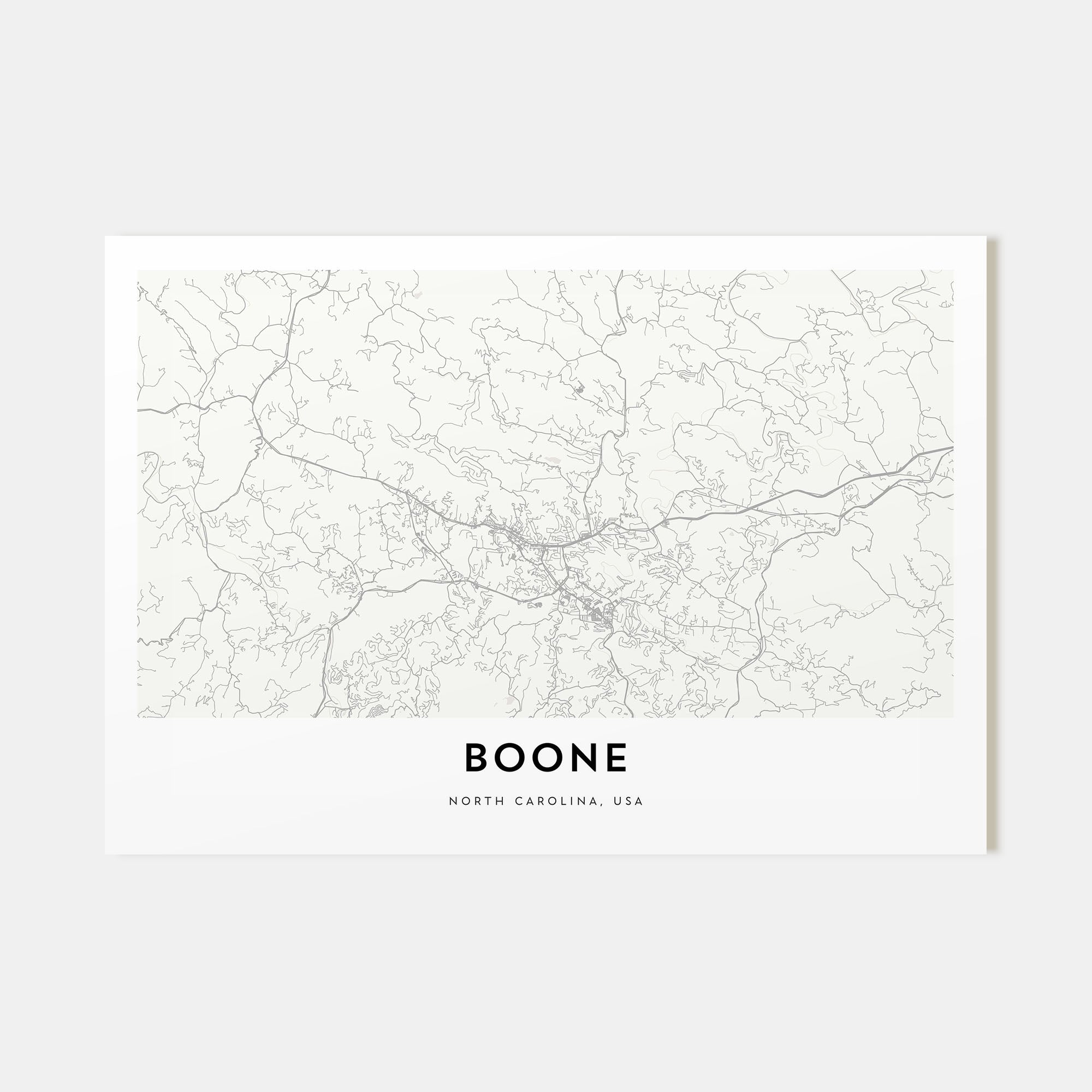 Boone Map Landscape Poster