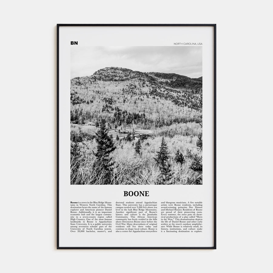 Boone Travel B&W No 2 Poster