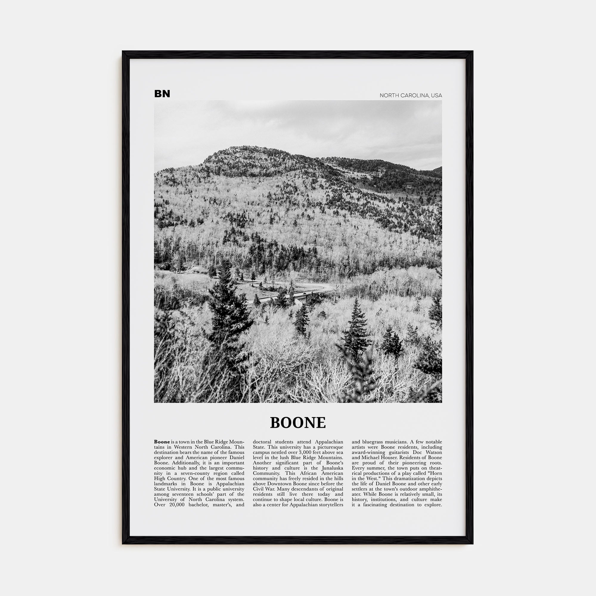 Boone Travel B&W No 2 Poster