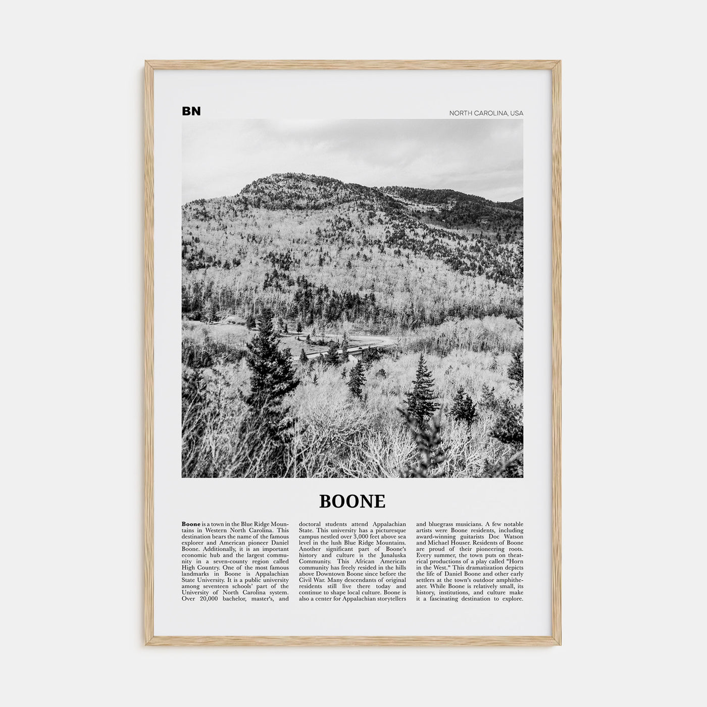 Boone Travel B&W No 2 Poster