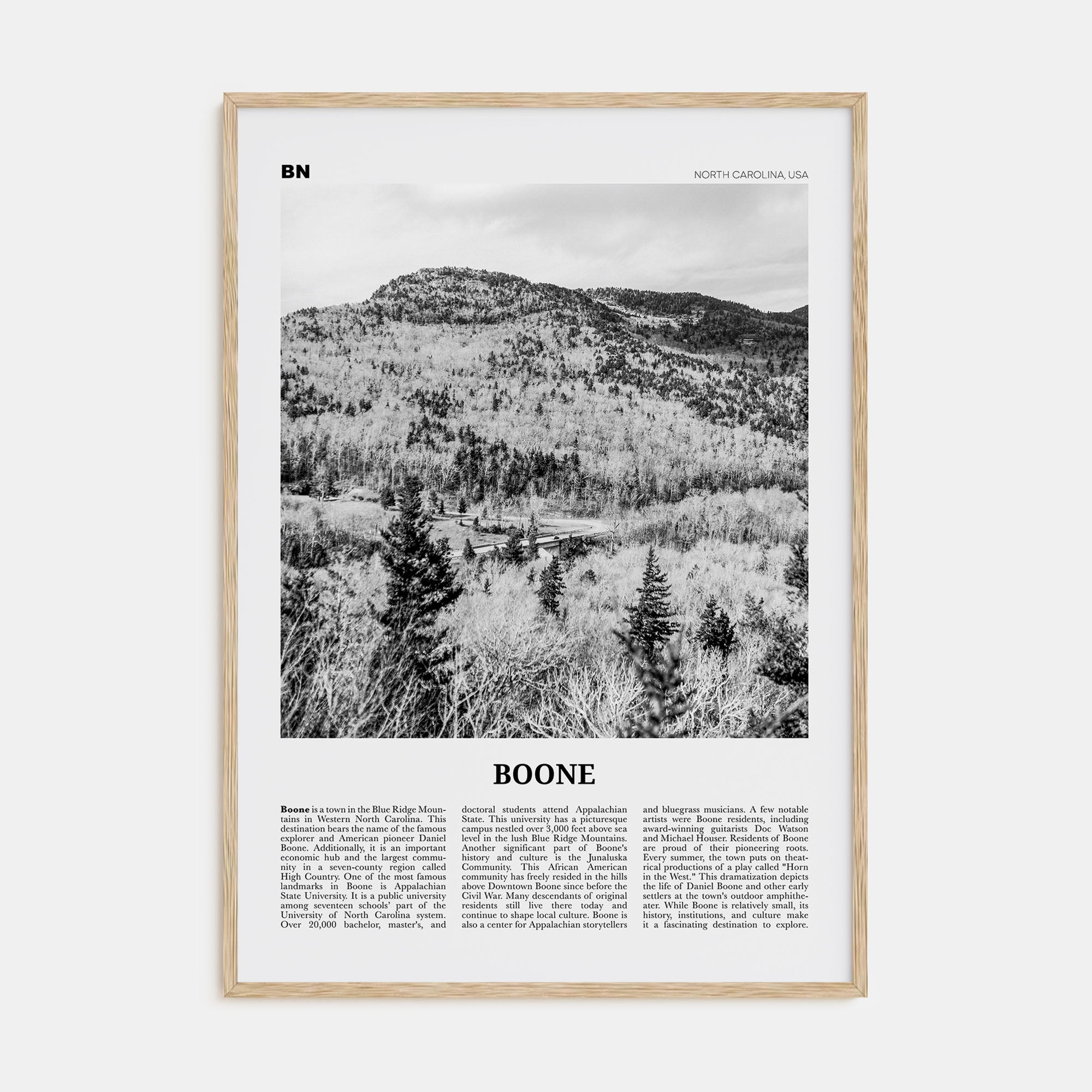 Boone Travel B&W No 2 Poster