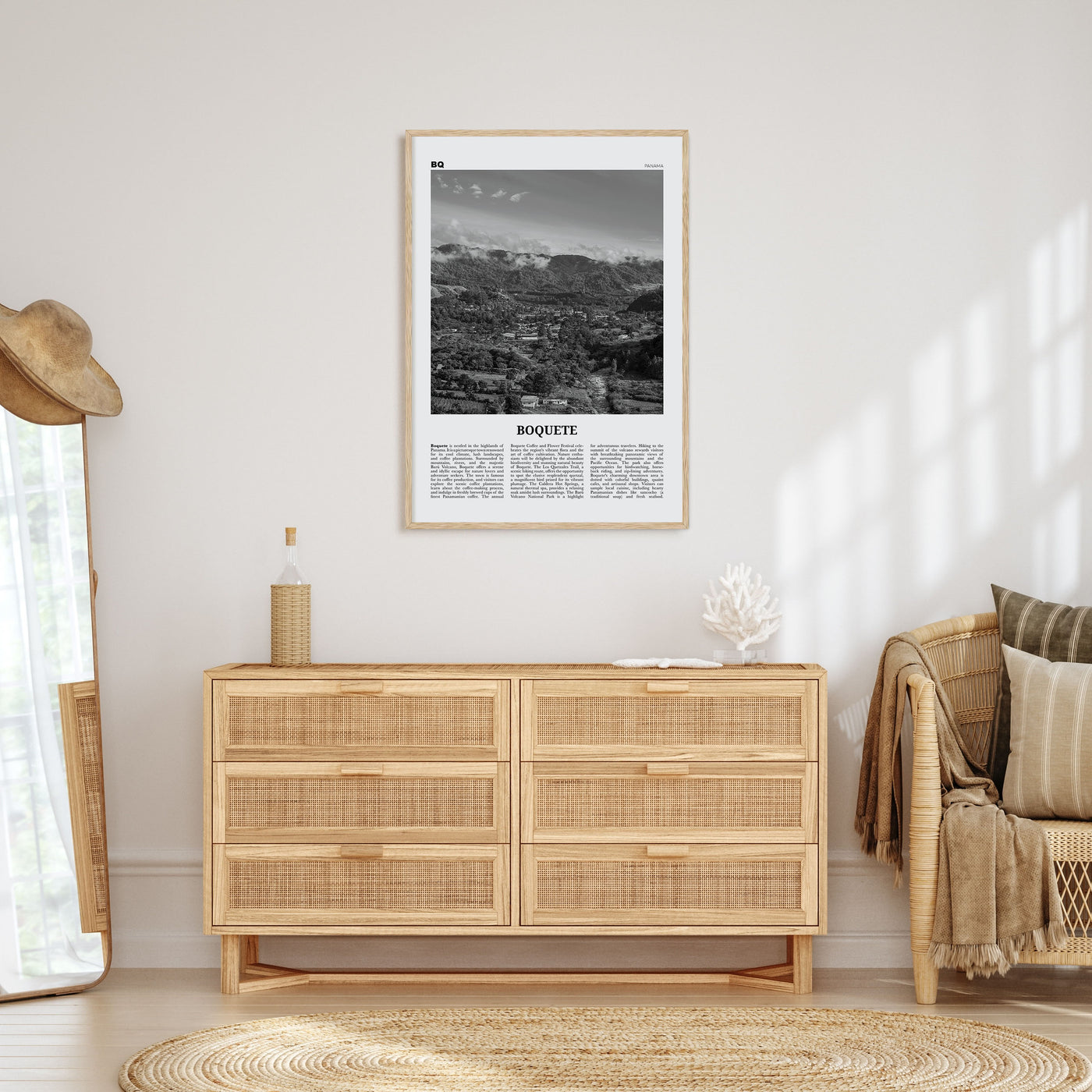 Boquete Travel B&W Poster