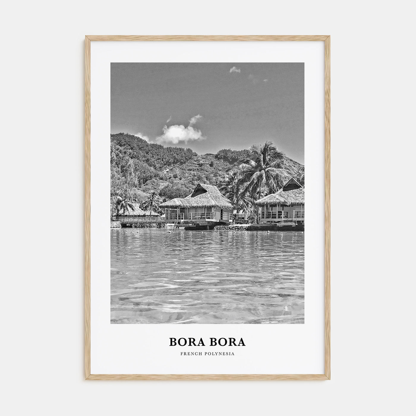 Bora Bora Portrait B&W Poster
