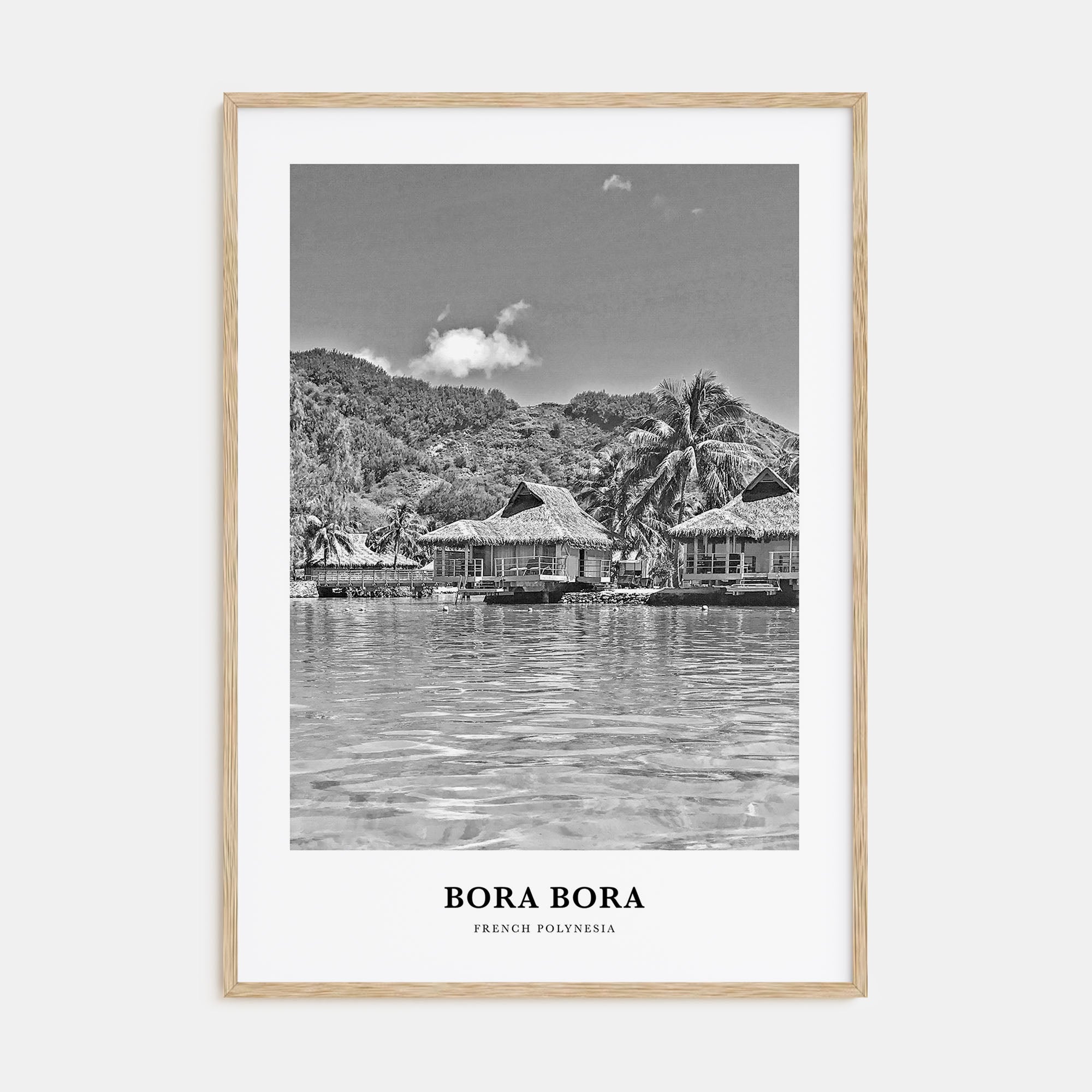 Bora Bora Portrait B&W Poster