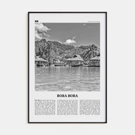 Bora Bora Travel B&W Poster