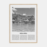 Bora Bora Travel B&W Poster