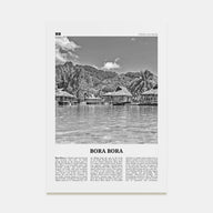 Bora Bora Travel B&W Poster