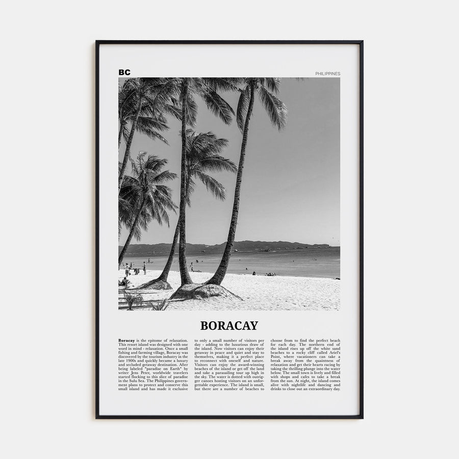 Boracay Travel B&W Poster