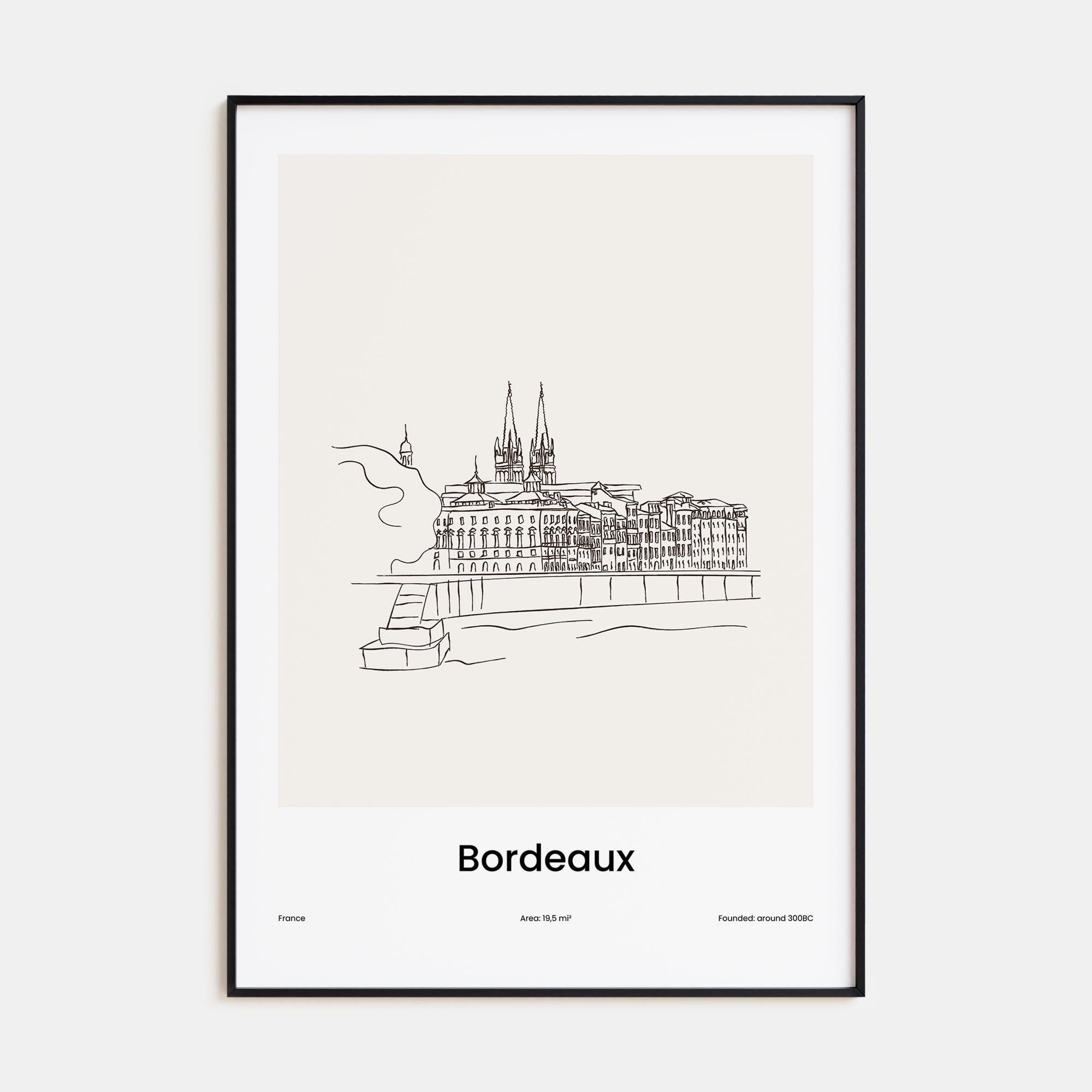 Bordeaux Drawn Poster