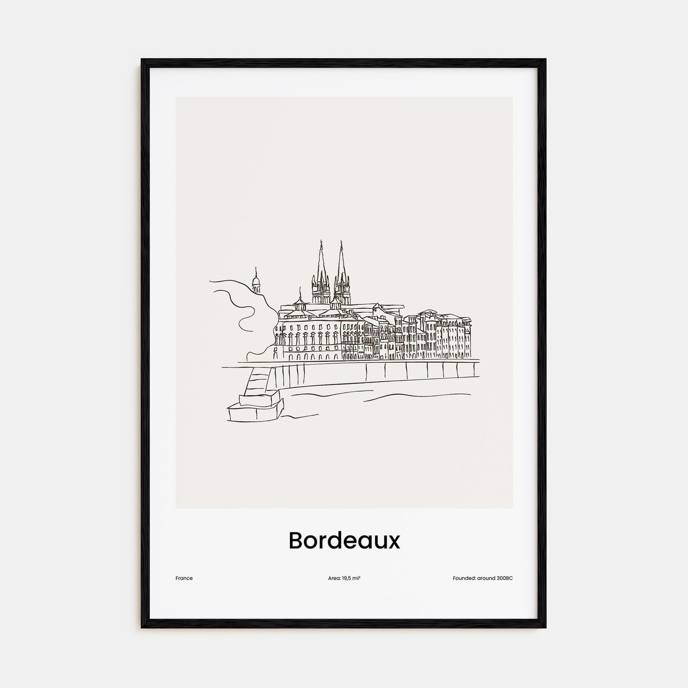 Bordeaux Drawn Poster
