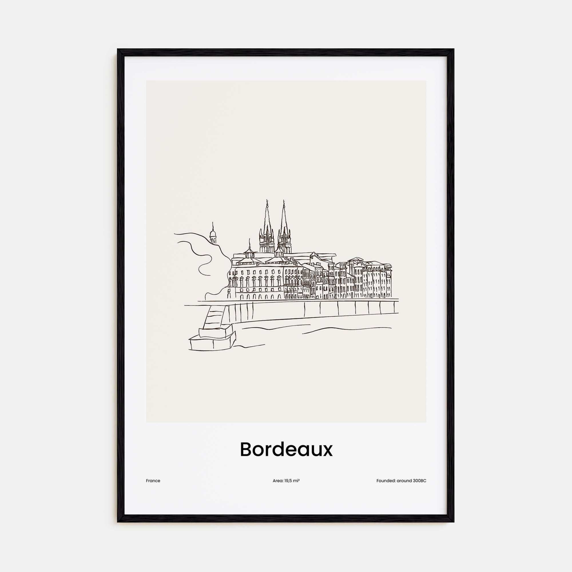 Bordeaux Drawn Poster