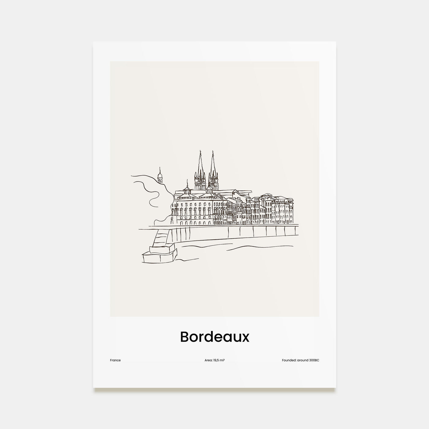 Bordeaux Drawn Poster