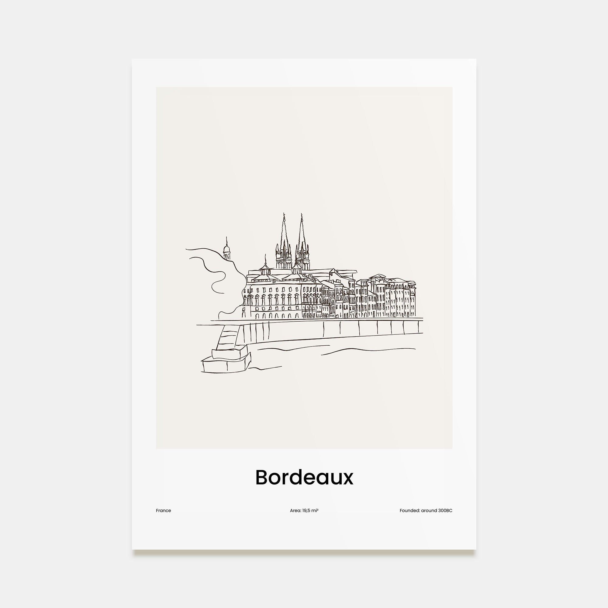 Bordeaux Drawn Poster