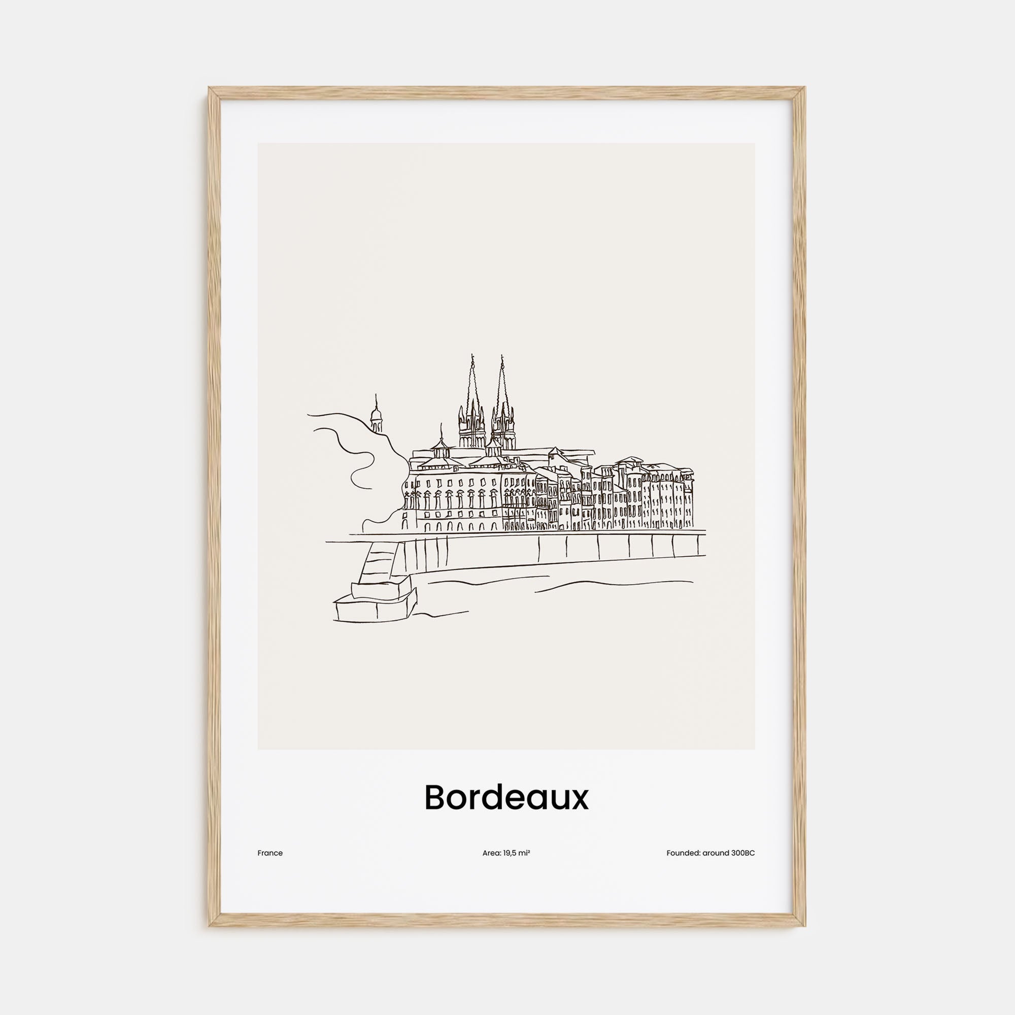 Bordeaux Drawn Poster