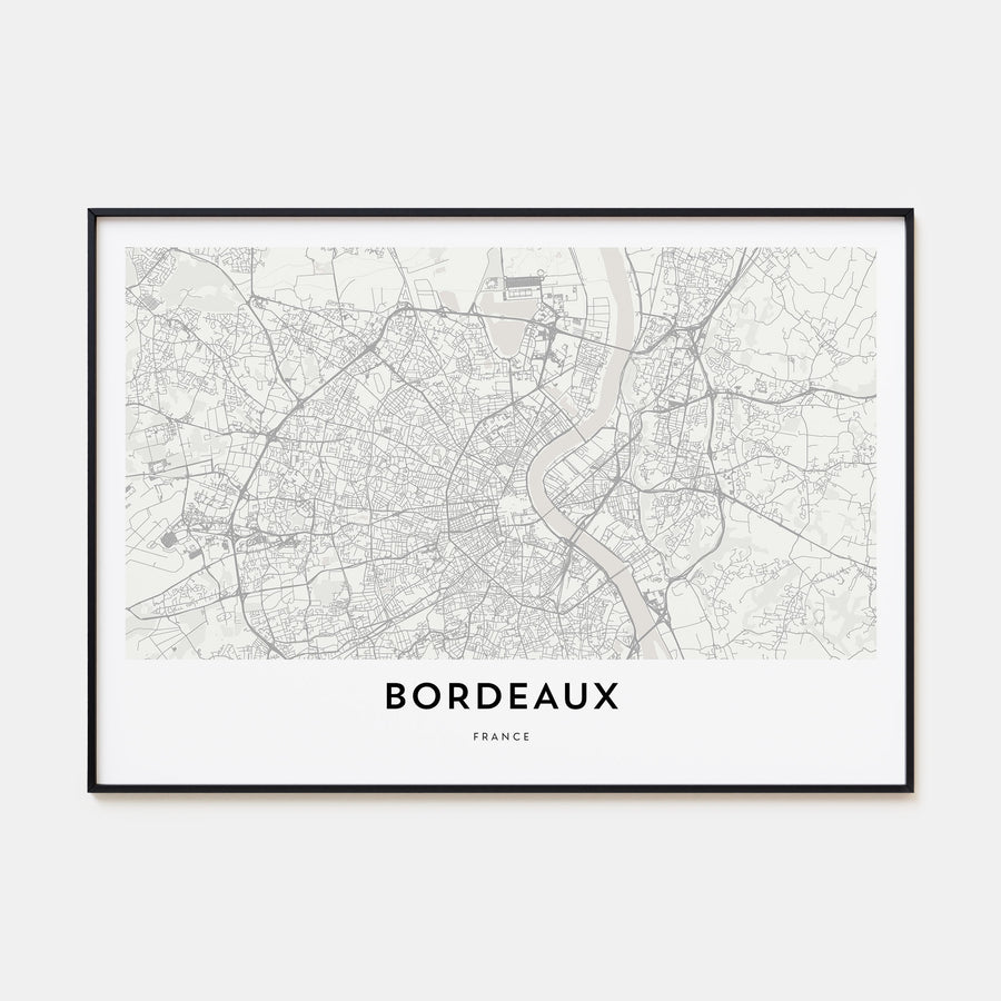 Bordeaux Map Landscape Poster