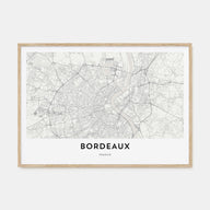 Bordeaux Map Landscape Poster