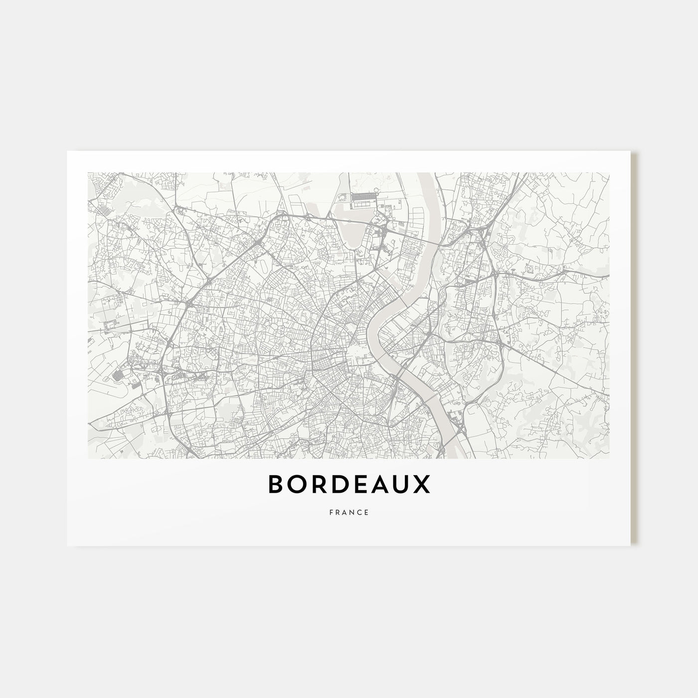 Bordeaux Map Landscape Poster