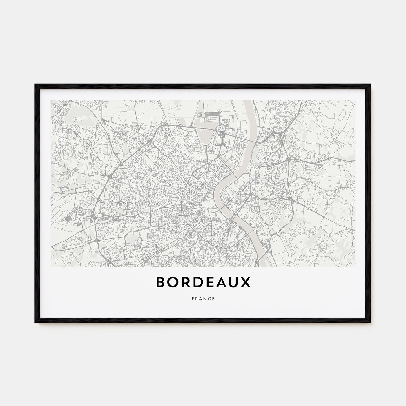 Bordeaux Map Landscape Poster