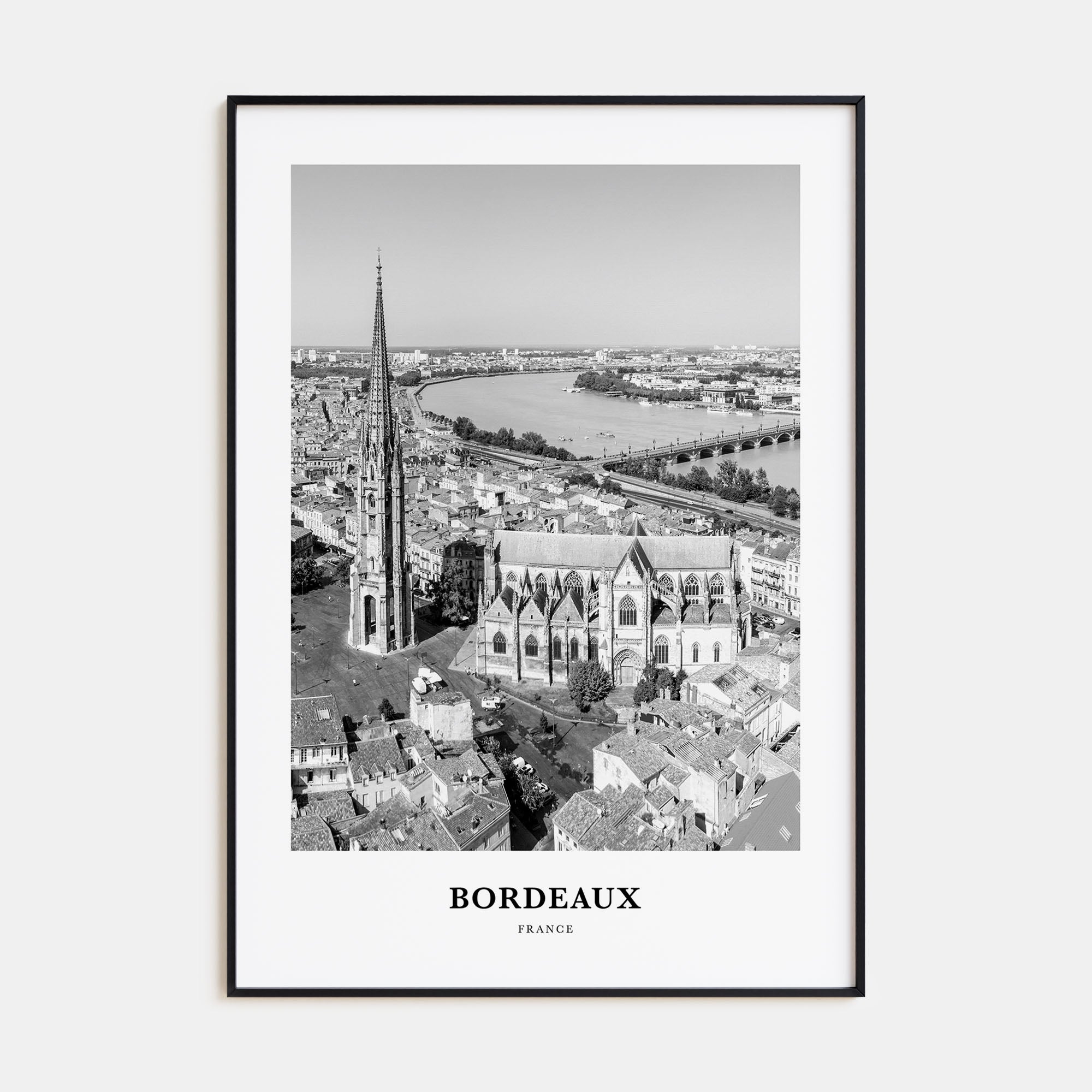 Bordeaux Portrait B&W No 2 Poster