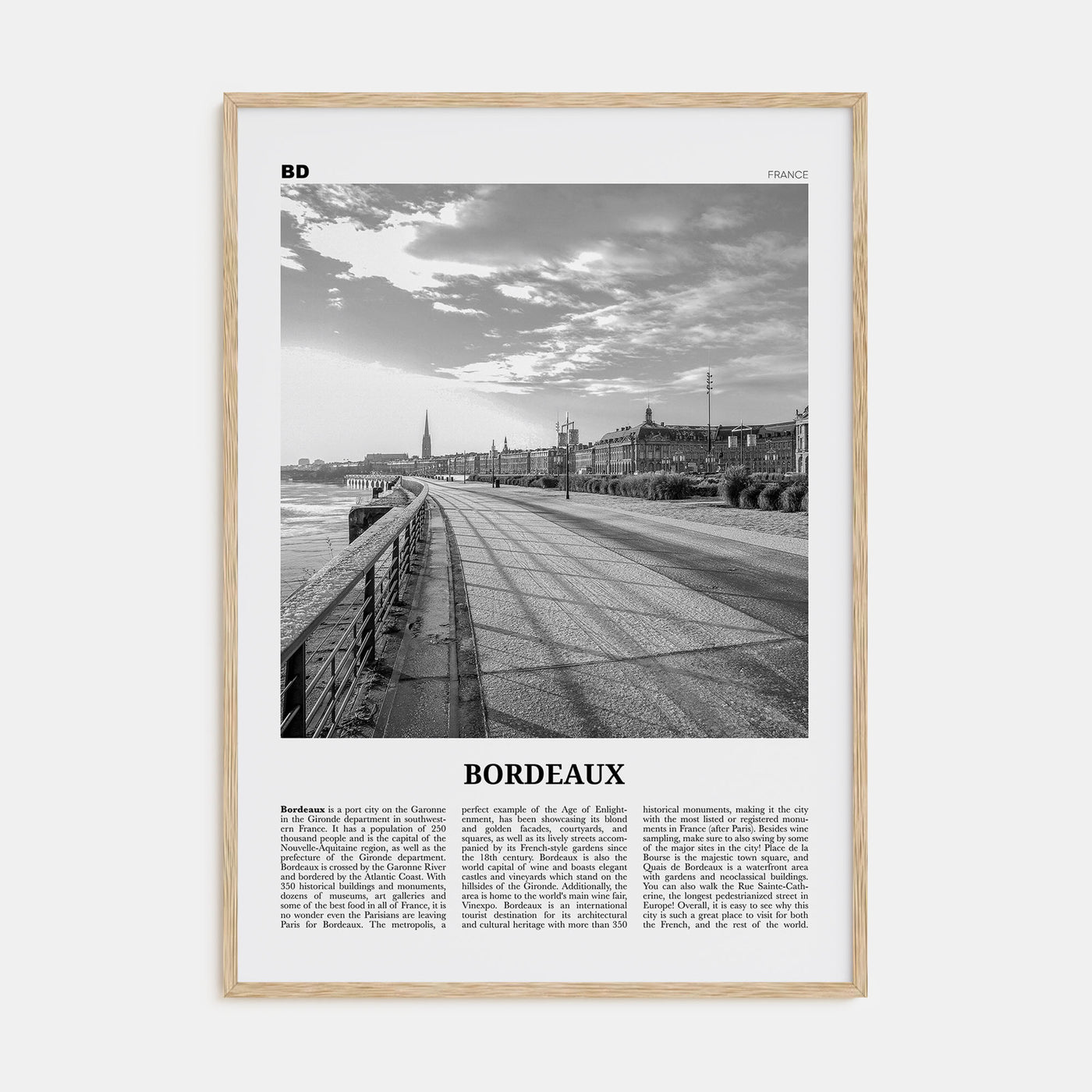 Bordeaux Travel B&W No 2 Poster