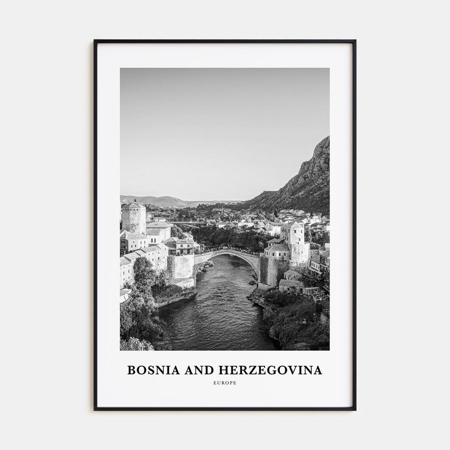 Bosnia and Herzegovina Portrait B&W Poster