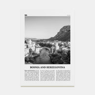 Bosnia and Herzegovina Travel B&W Poster