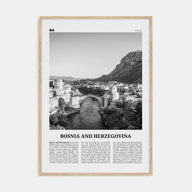Bosnia and Herzegovina Travel B&W Poster