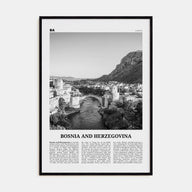 Bosnia and Herzegovina Travel B&W Poster