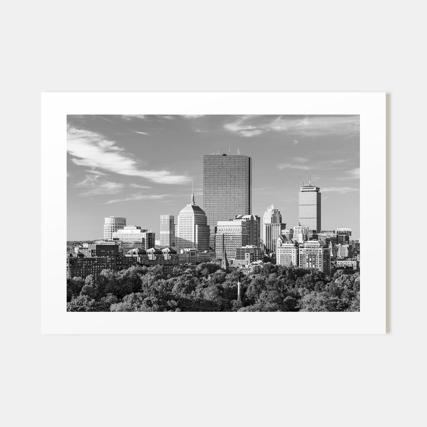 Boston Landscape B&W No 1 Poster