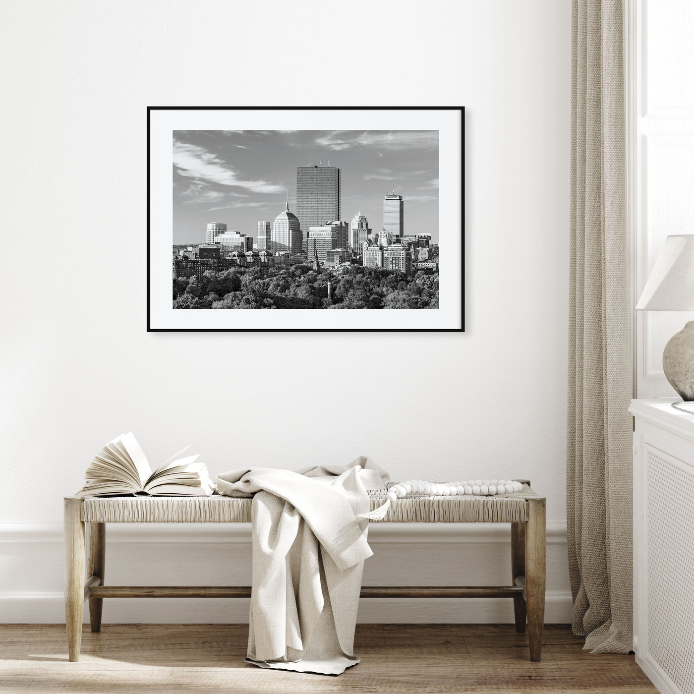 Boston Landscape B&W No 1 Poster