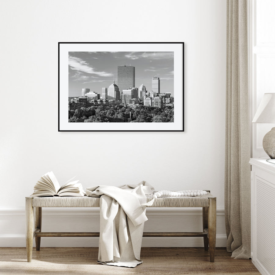 Boston Landscape B&W No 1 Poster