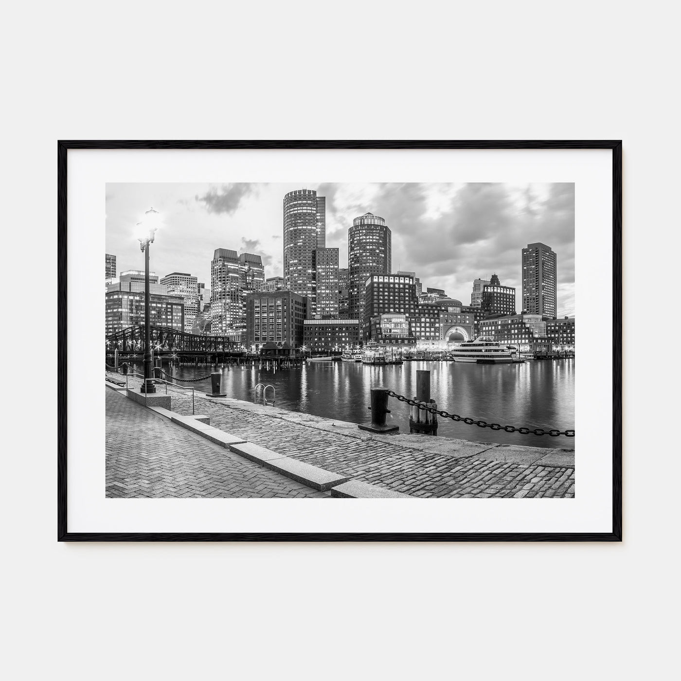 Boston Landscape B&W No 2 Poster