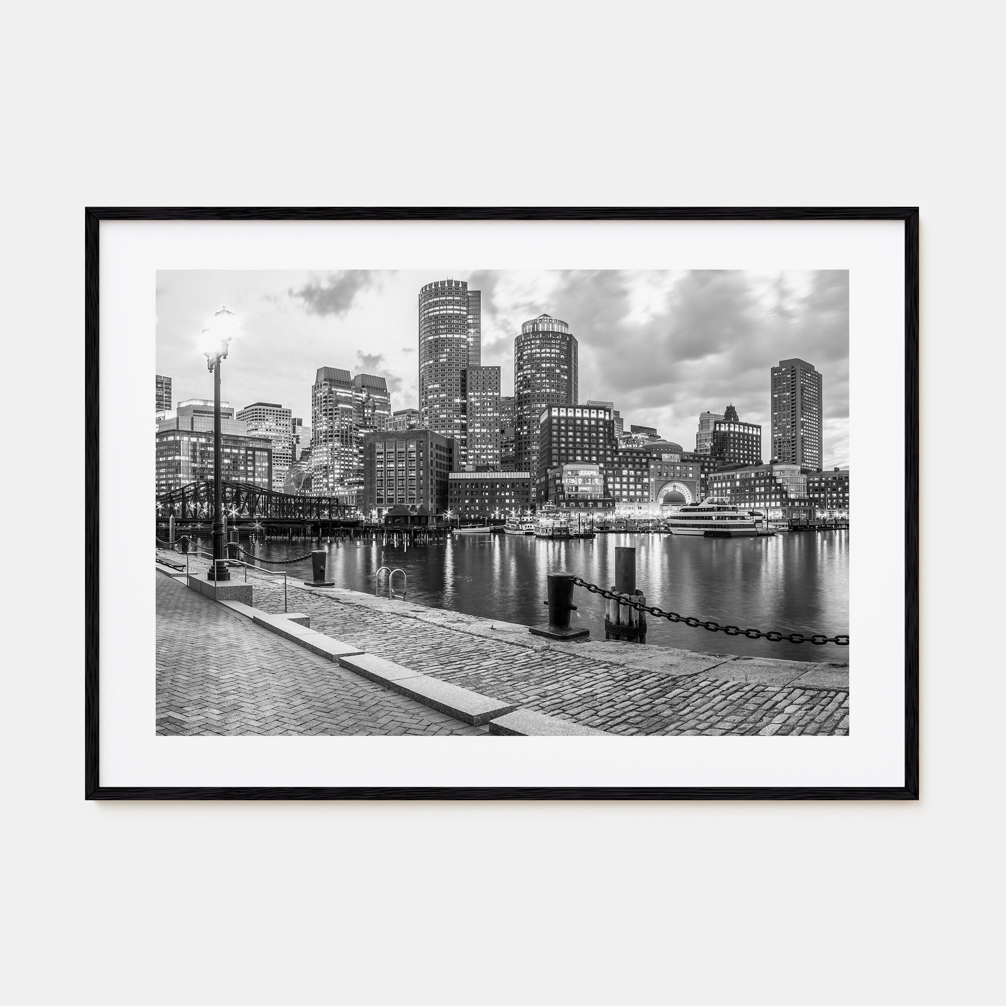 Boston Landscape B&W No 2 Poster