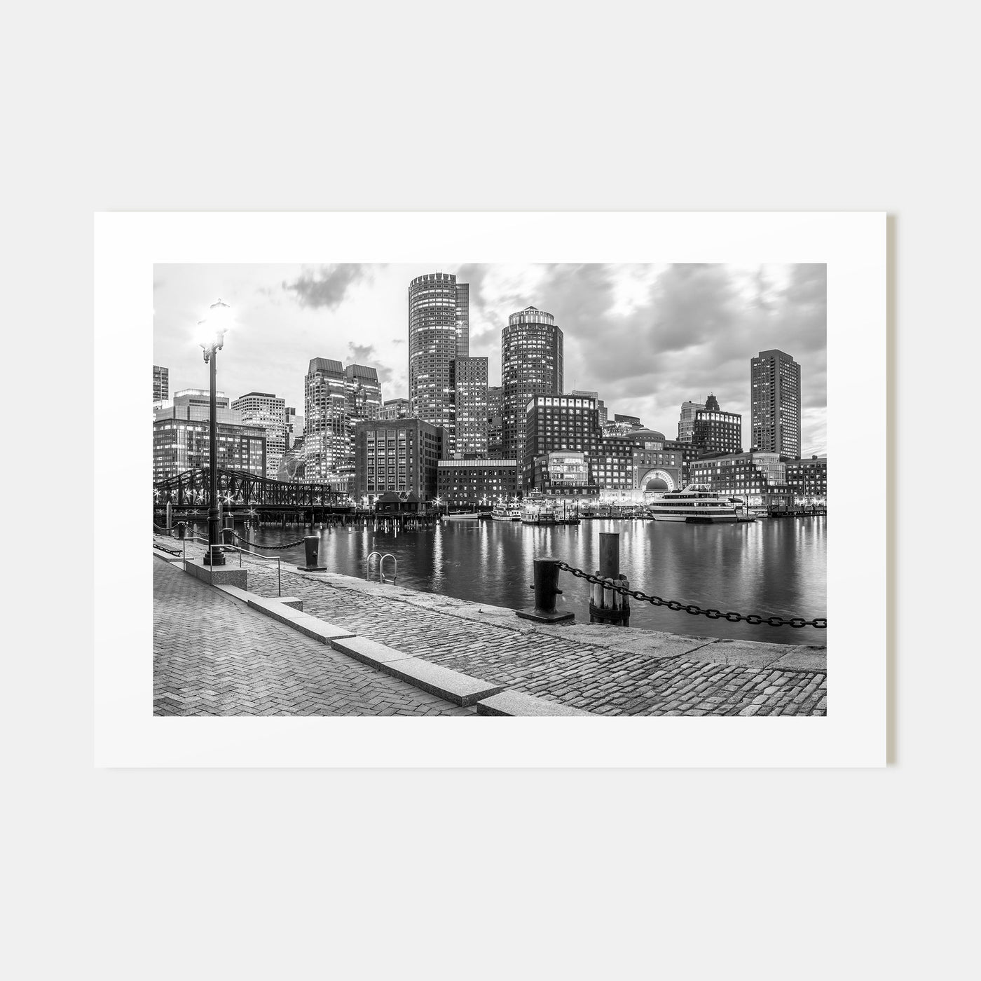 Boston Landscape B&W No 2 Poster