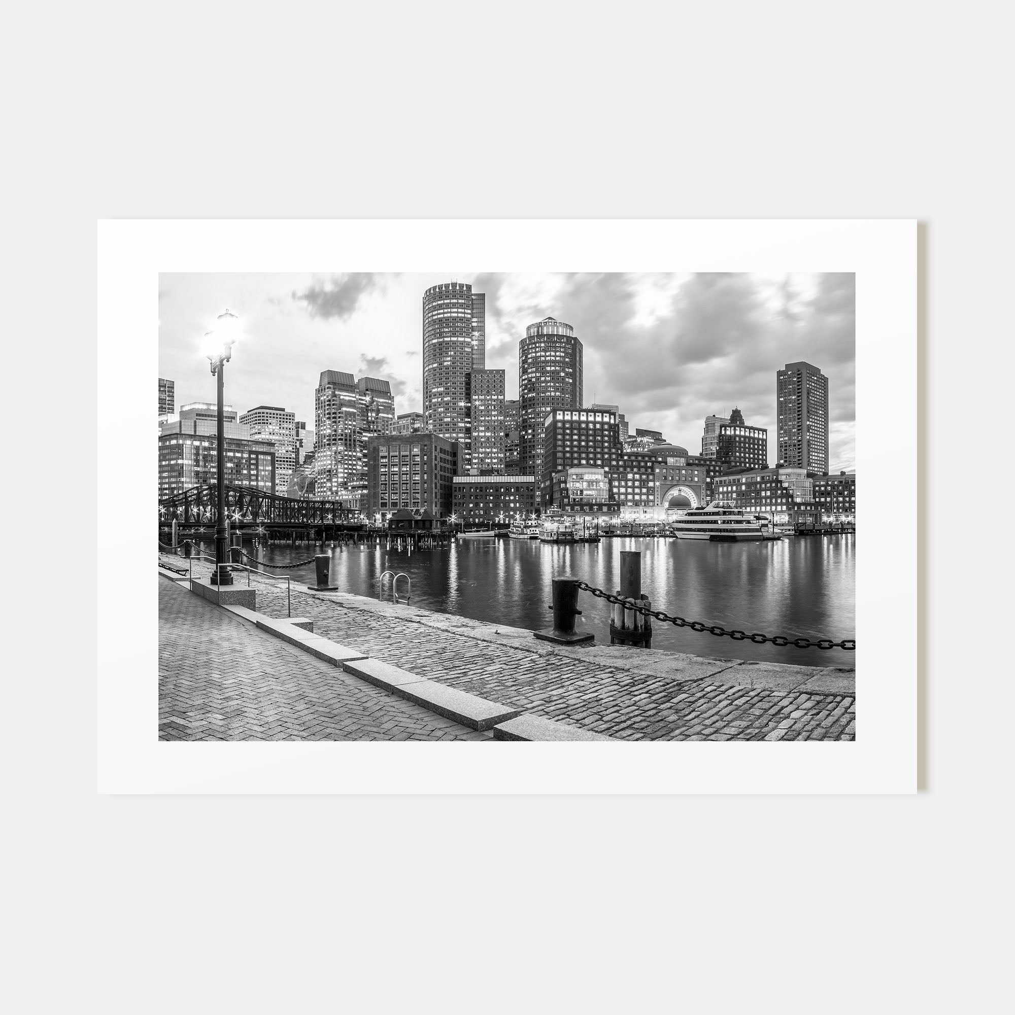 Boston Landscape B&W No 2 Poster