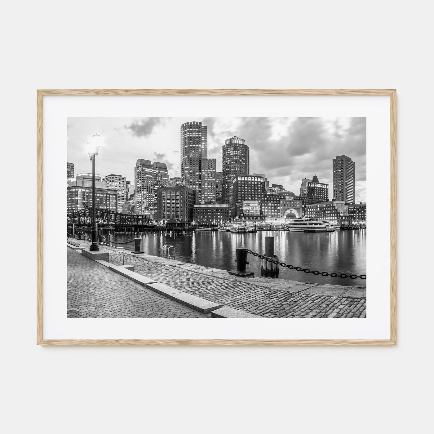 Boston Landscape B&W No 2 Poster