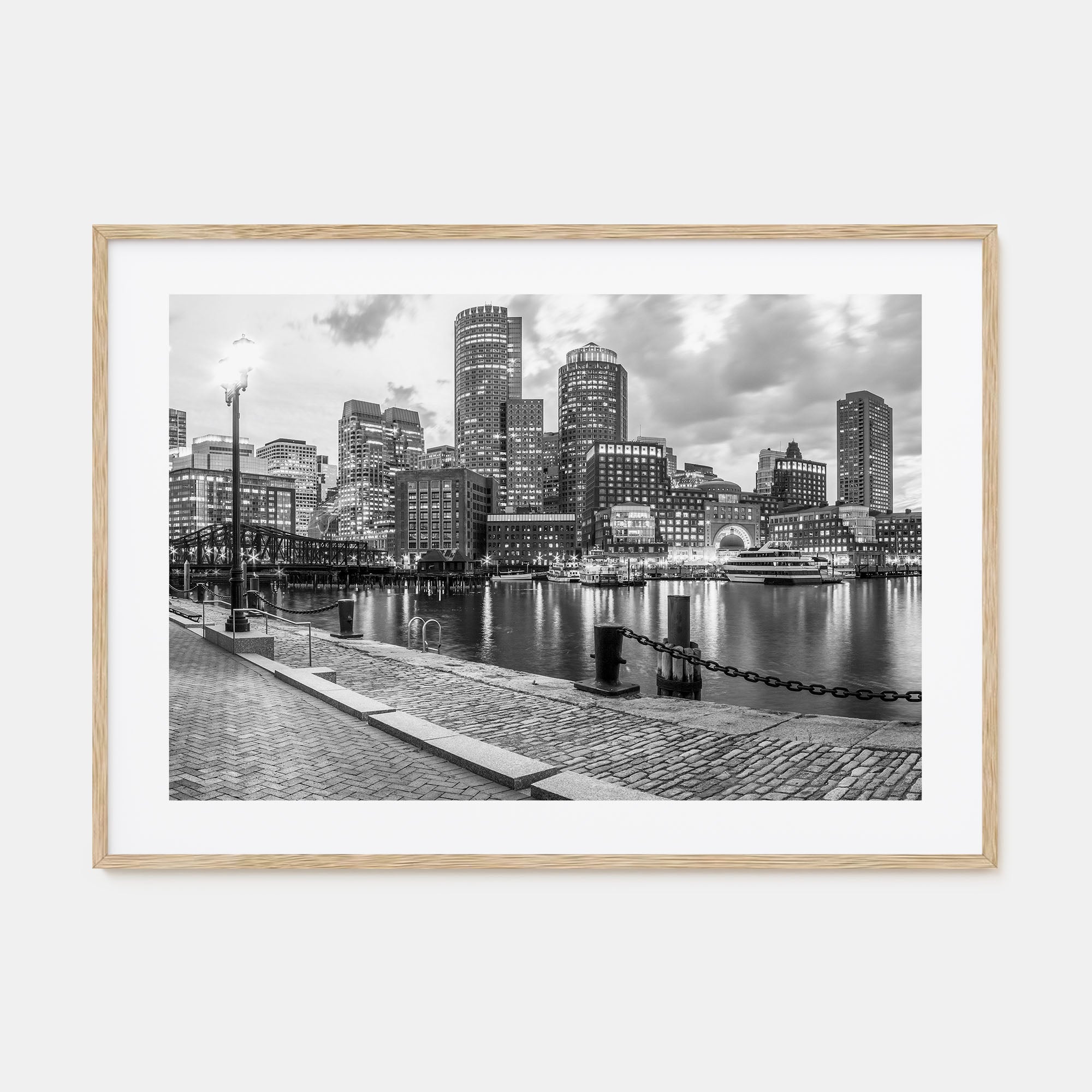 Boston Landscape B&W No 2 Poster